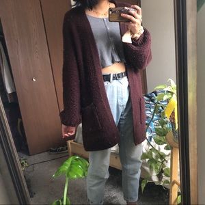 Maroon oversized cardigan